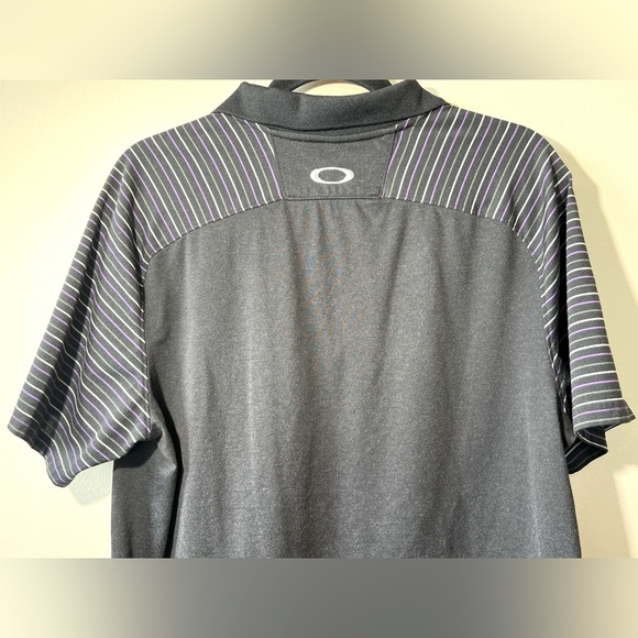 Oakley Hydrolix Regular Fit Men’s L Golf Polo Stripes Black Two-Tone Design‎ - Picture 12 of 13